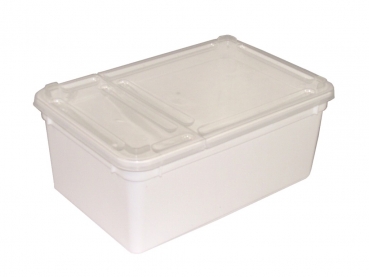 BraPlast Dose 1,3 L box weiß mit klarem Klappdeckel