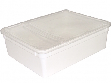BraPlast Dose 3,0 L box weiß mit klarem Klappdeckel