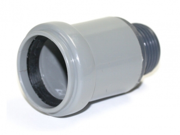 Becken-Rohrverbinder 3/4" zu 40mm - gerade - grau