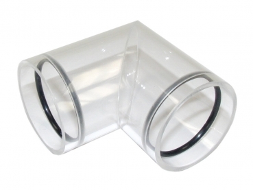 Rohrverbindung Form L Acryl 60mm für 50mm Rohr