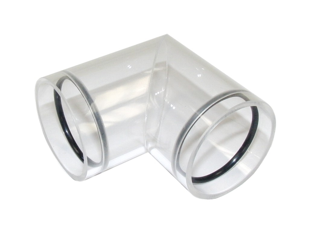 Pipe joint shape L Acrylic 50mm for 40mm pipe
