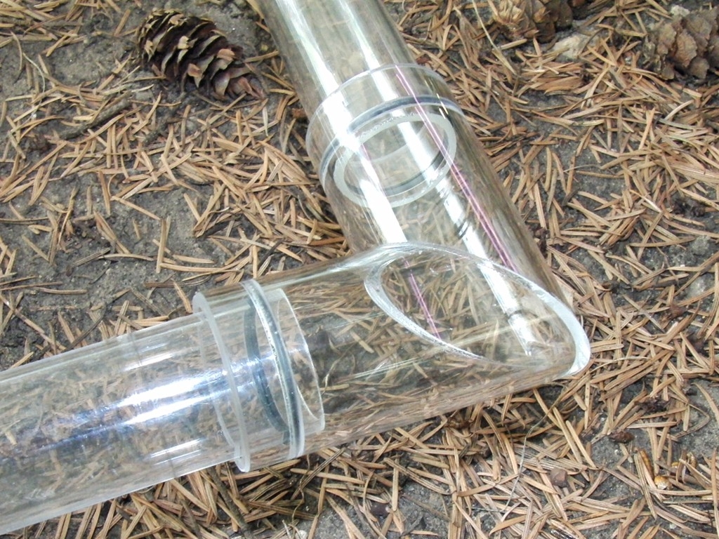 Rohrverbindung Form L Acryl 60mm für 50mm Rohr