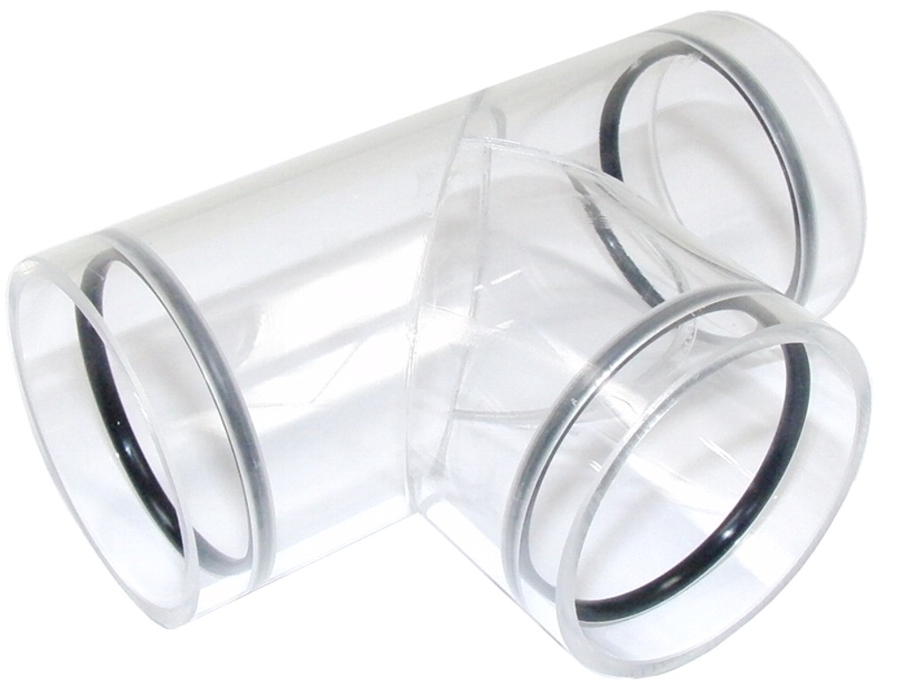 Rohrverbindung Form T Acryl 60mm für 50mm Rohr